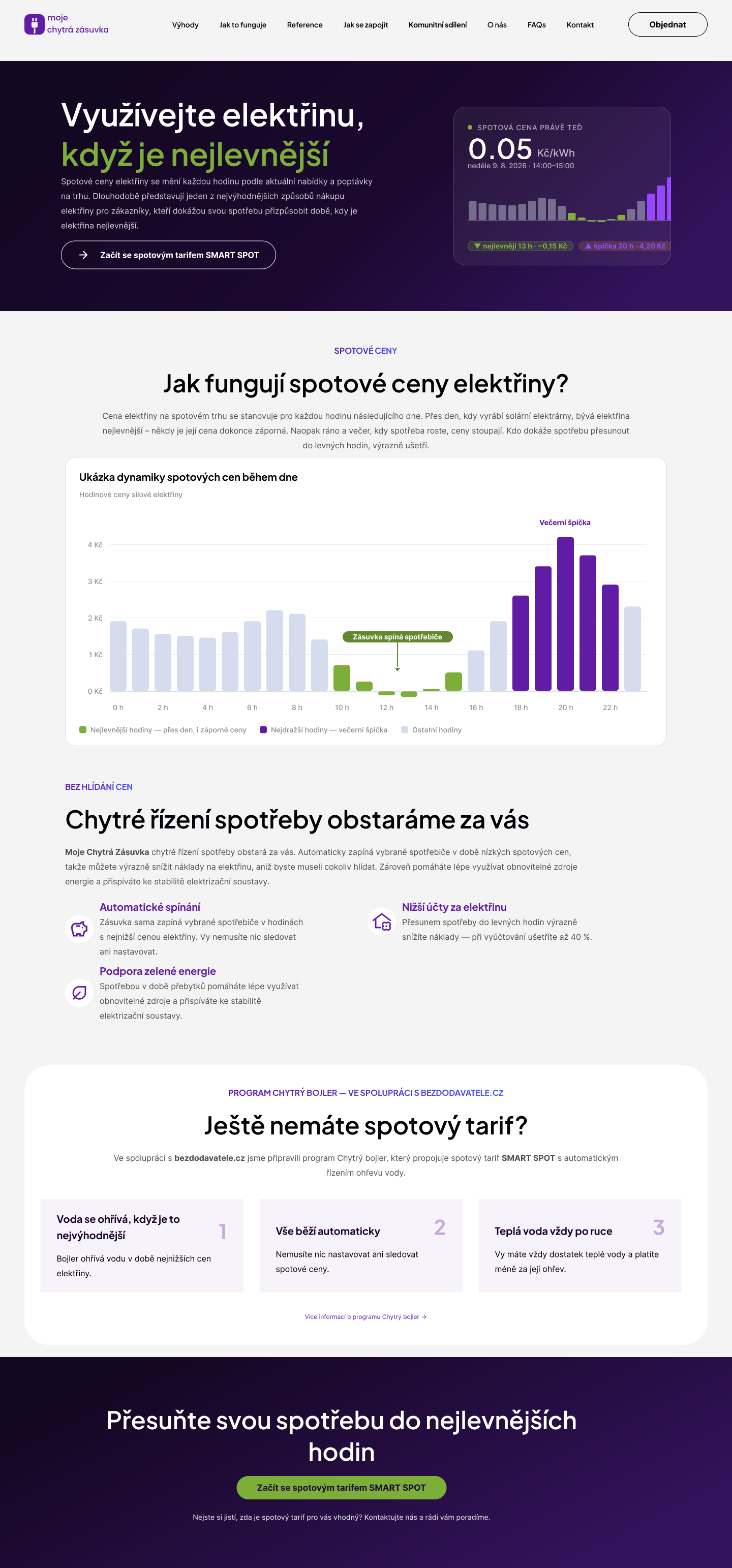 Návrh podstránky Chytré řízení dle spotu